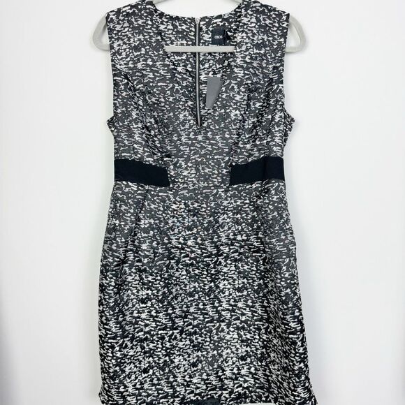 ASOS | NEW Silver & Black Cutout Back V-Neck Mini Dress Women’s Size 12 - Picture 1 of 9